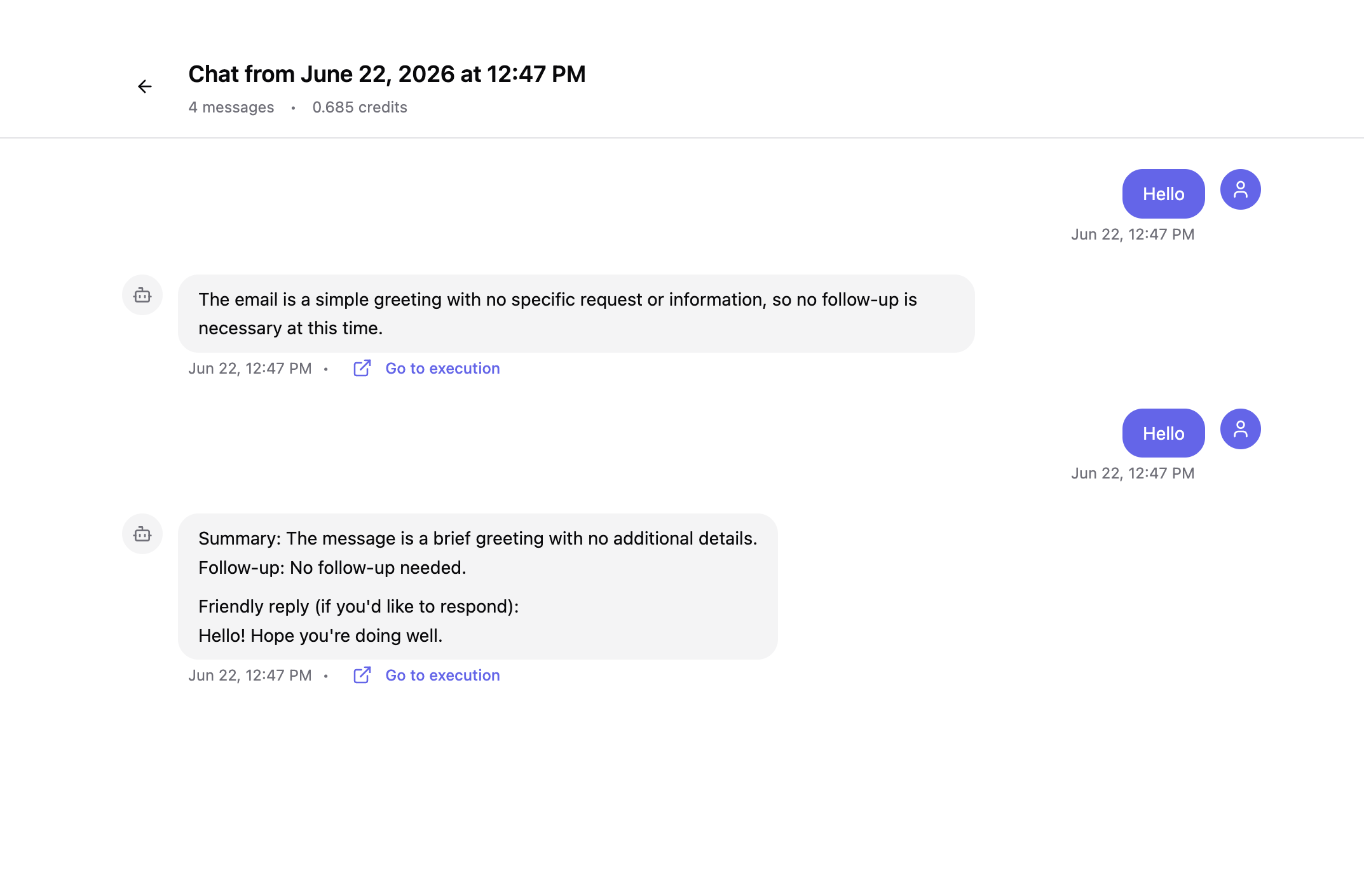 Chat workflow on the canvas